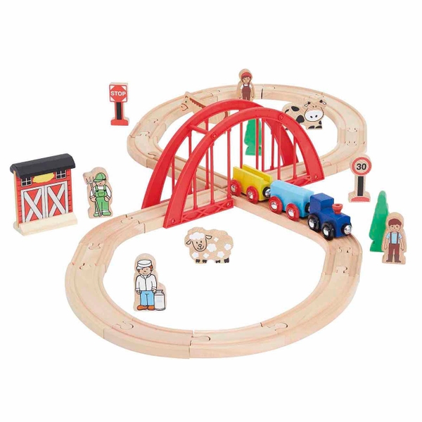 Squirrel Play 35 Piece Wooden Train Set | Smyths Toys UK