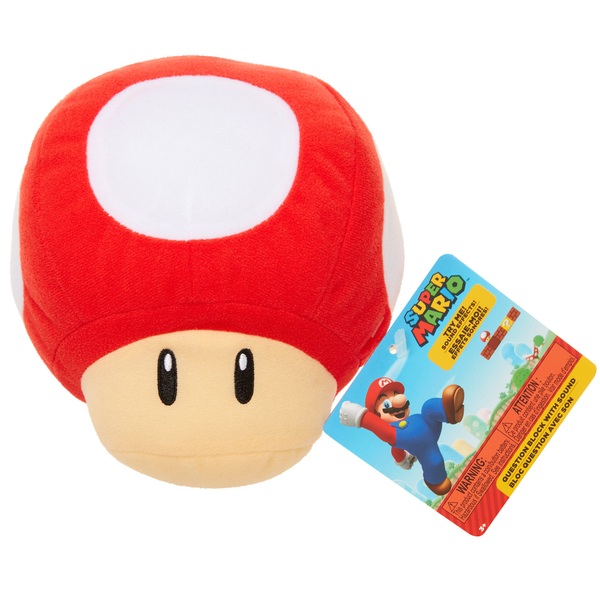 Nintendo Sound Effects Plush Red Power Up Mushroom - Smyths Toys UK