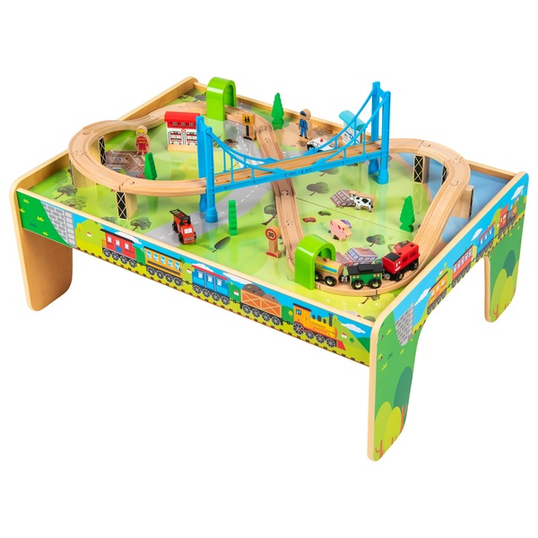 Squirrel Play Wooden Train Table with 50 pieces Smyths Toys UK