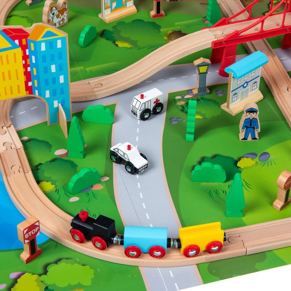 Squirrel Play 80 Piece Wooden Train Set Smyths Toys UK
