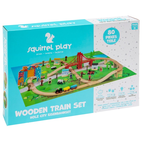 squirrel play wooden train set