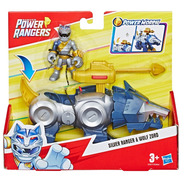 Playskool Heroes Power Rangers Silver Ranger And Wolf Zord - wolf fans job center roblox