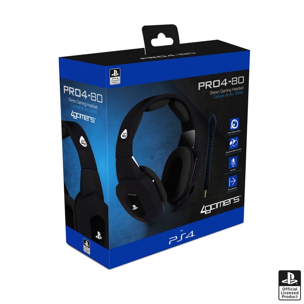 Official PS4 PRO 480 Wired Gaming Headset Black Smyths Toys