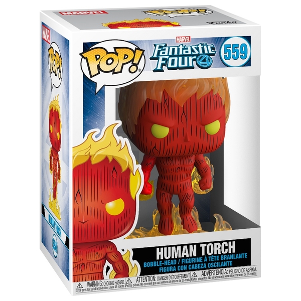 Pop Vinyl Marvel Fantastic Four Human Torch Smyths Toys Uk - fantastic four roblox