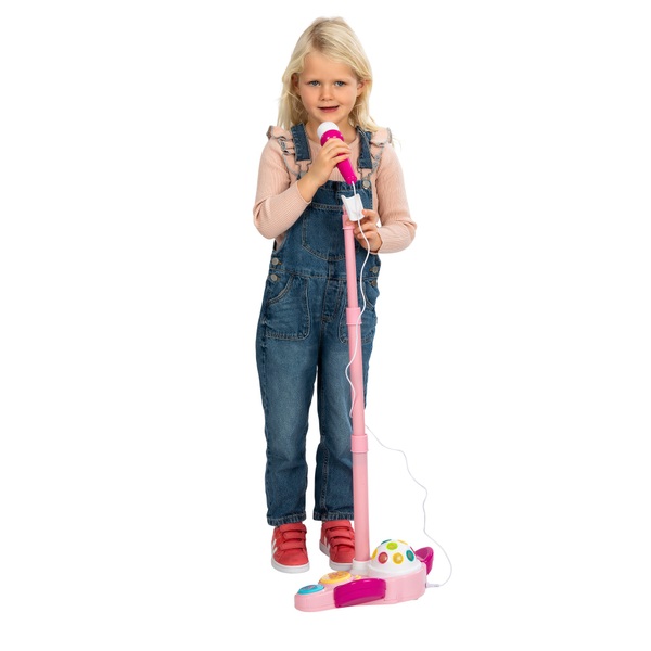 JNR Rockstar Microphone and Stand Pink Smyths Toys Ireland