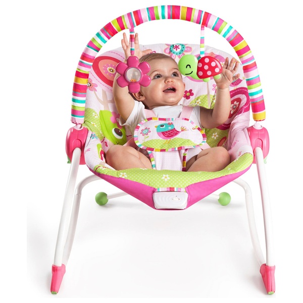 bright starts baby bouncer pink