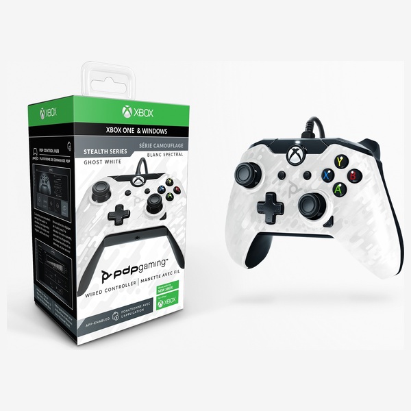 pdp wired controller white camo