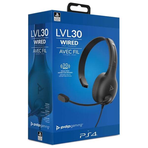 PDP Gaming Level 30 Black/Grey Mono Headset for PS4 - Smyths Toys