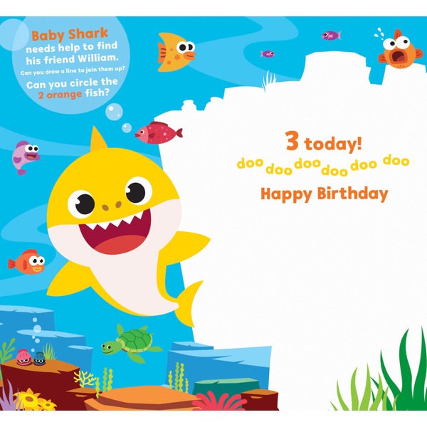 Baby Shark Age 3 Birthday Card - Smyths Toys