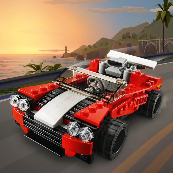 LEGO 31100 Creator 3in1 Sports Car, Hot Rod & Toy Plane Set | Smyths ...