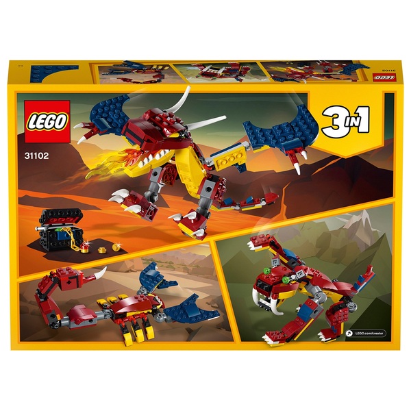 LEGO 31102 Creator 3in1 Fire Dragon - Tiger - Scorpion Set | Smyths Toys UK