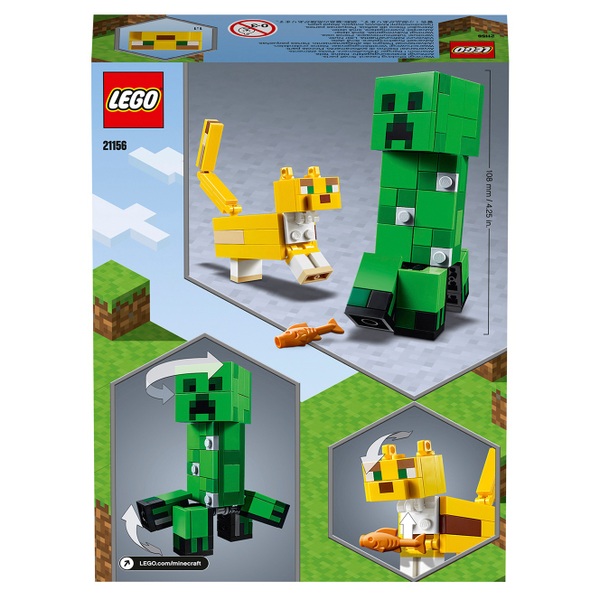 Lego Minecraft Bigfig Creeper And Ocelot Figures Set Smyths Toys Uk