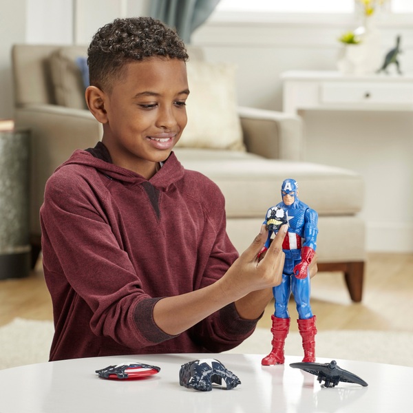 Spider Man Maximum Venom Titan Hero Venomised Captain America 30cm Figure Smyths Toys Uk - bad guy spidey venom roblox