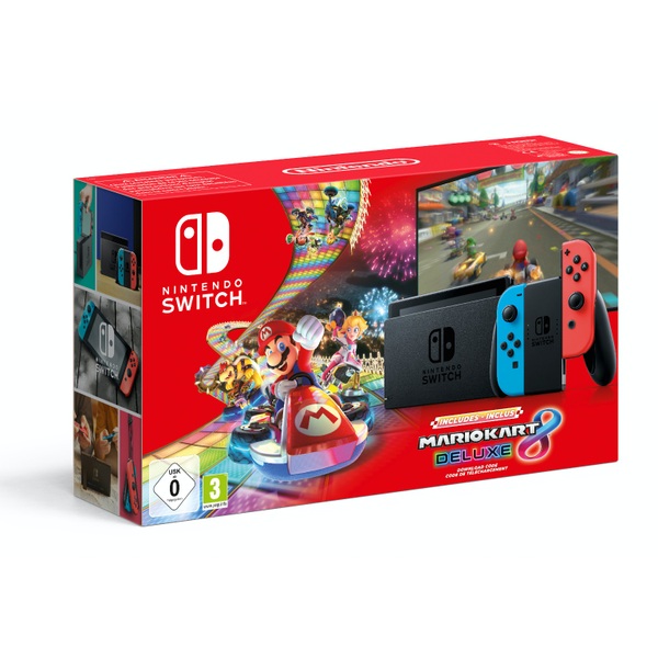 Nintendo Switch Konsole, Neon rot/blau + Mario Kart 8 Deluxe Smyths