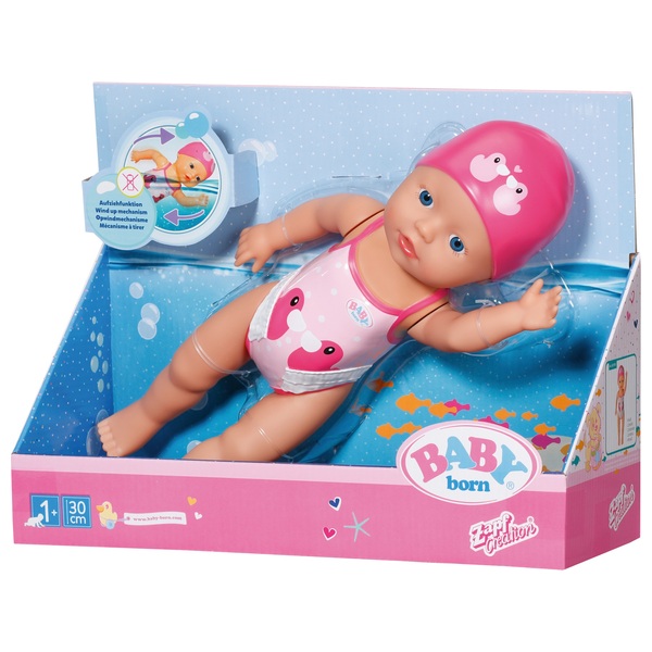 swimming doll baby born