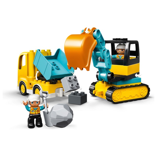 LEGO DUPLO 10931 Truck & Tracked Excavator Construction Toys | Smyths ...