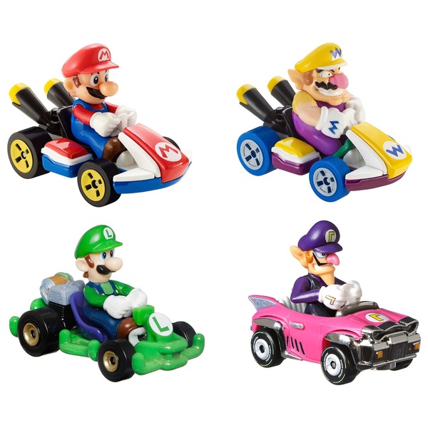 Hot Wheels Mario Kart Diecast 4Pack Assortment Smyths Toys UK