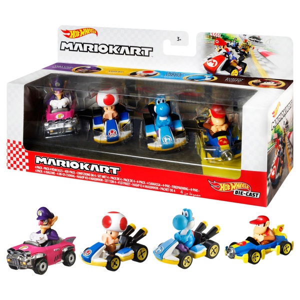 Hot Wheels Mario Kart Diecast 4Pack Smyths Toys UK