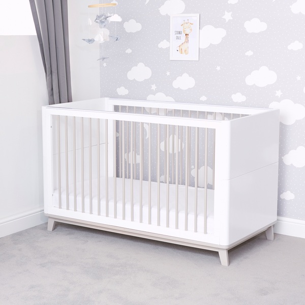 Baby Elegance Lola Cot Bed White & Grey | Smyths Toys UK
