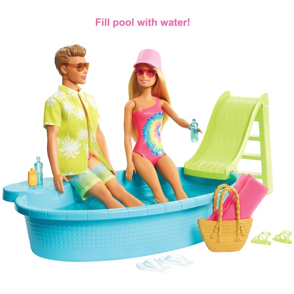 Barbie Beach Fun Playset with Dolls Pool and Car - Smyths Toys UK