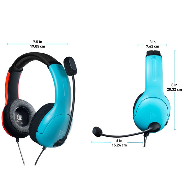 PDP Gaming LVL 40 Wired Headset for Nintendo Switch Blue & Red
