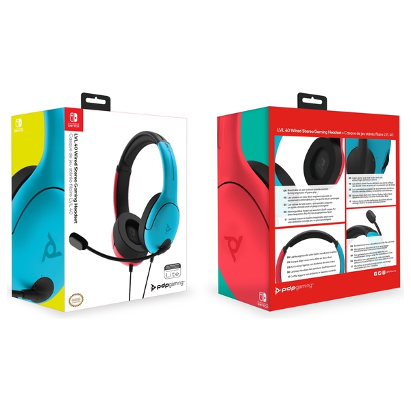 PDP Gaming LVL 40 Wired Headset for Nintendo Switch Blue & Red