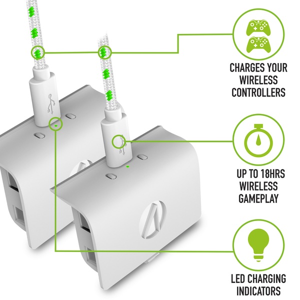 Xbox One Stealth Rechargeable Battery Twin Pack White Smyths Toys UK