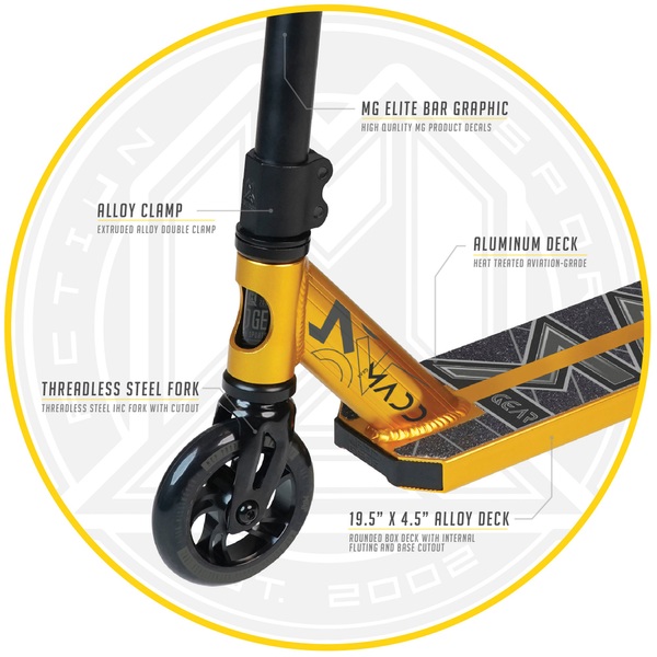 Madd Gear Carve Elite Stunt Scooter Gold/Black Smyths Toys UK