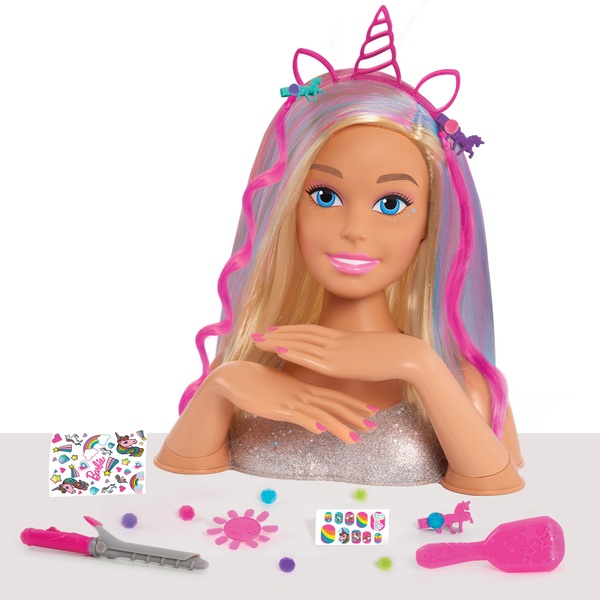 Barbie Glitter Hair Deluxe Styling Head - Smyths Toys UK