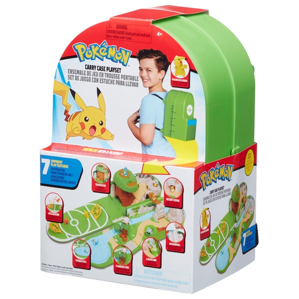 NEW! Pokemon Carrying Case Playset! Medium Size Backpack with 2 Pikachu  Figure! 