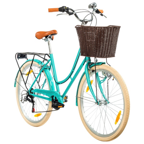 Spreek luid Televisie kijken verwijderen 26 inch fiets Actimover Beatrice stadsfiets met mandje turkoois | Smyths  Toys Nederland