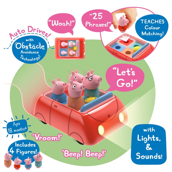 Peppa Pig Peppa’s Clever Car with Lights and Sounds Smyths Toys UK