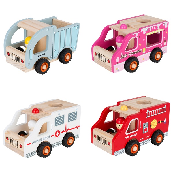 squirrel play wooden vehicles