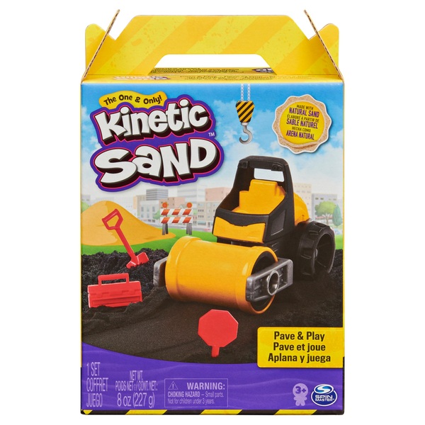 Kinetic Sand Pave And Play Construction Set With Vehicle And 227g Black Kinetic Sand Smyths Toys Uk - kinetic top roblox
