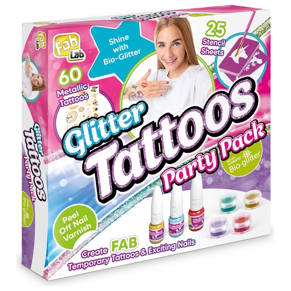 FabLab Glitter Nails & Tattoos Party Pack Smyths Toys Ireland