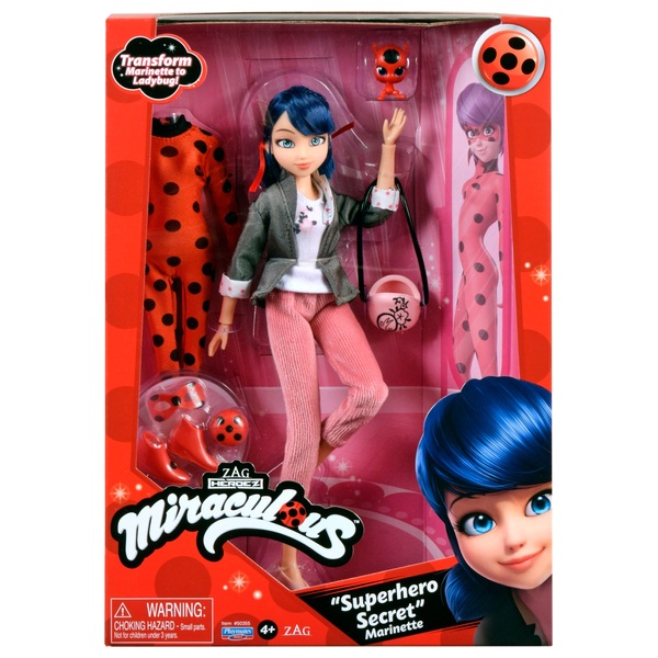 Miraculous Superhero Secret Marinette 26cm Fashion Doll | Smyths Toys UK