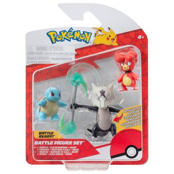 Pokémon Battle Figure 3 Pack (Magby, Squirtle, Alolan Marowak) | Smyths ...