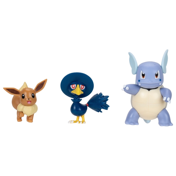 Pokémon Battle Figure 3 Pack - Eevee, Murkrow and Wartortle | Smyths ...