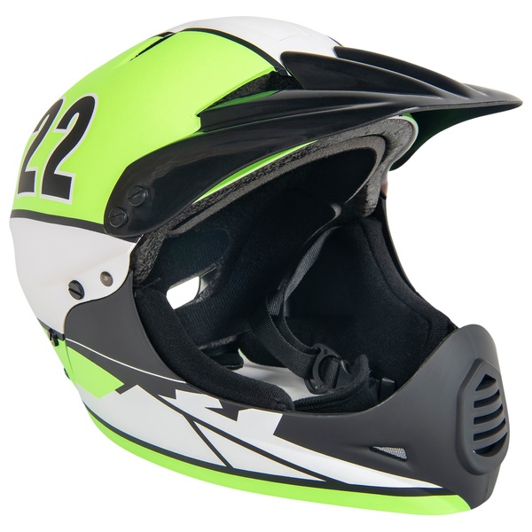 Moto Cross Bike Helmet Green \u0026 White 