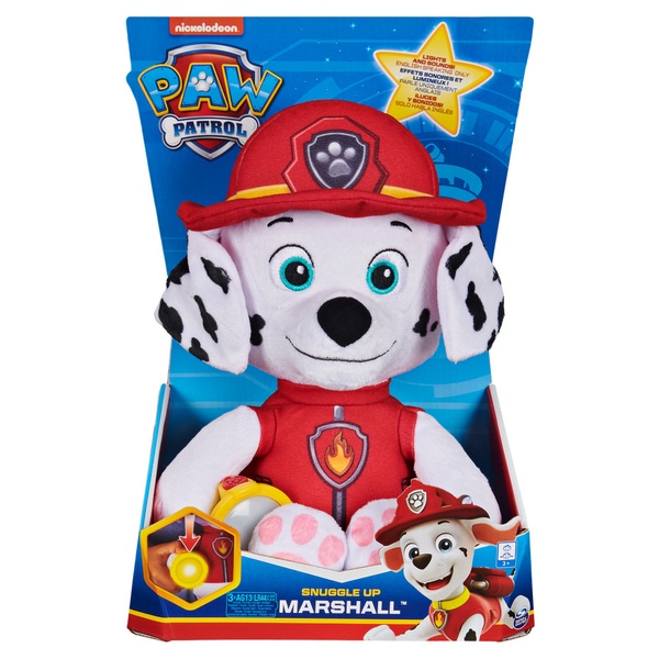 PAW Patrol Snuggle Up Marshall Soft Toy Help Light The Way For Nighttime Rescues
