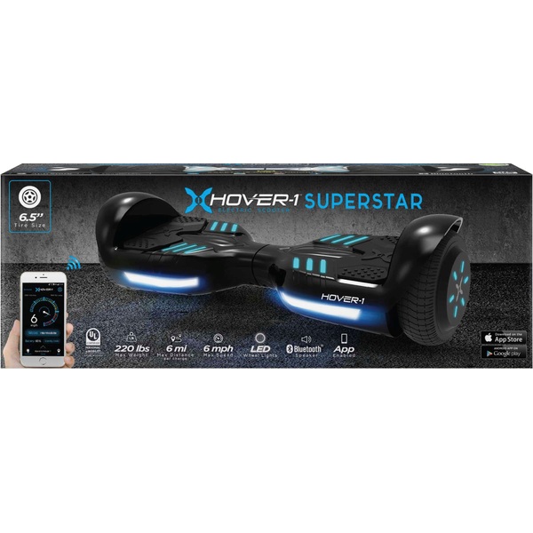 Hover1 Superstar Hoverboard Black with App Smyths Toys UK