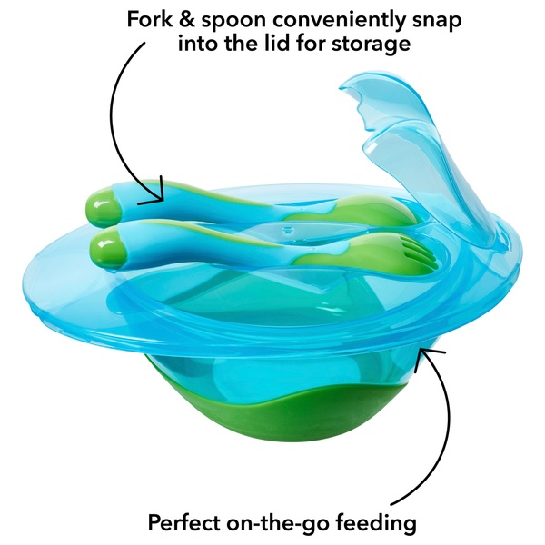 Nuby Travel Feeding Bowls and Cutlery 5 Piece Set Smyths Toys UK