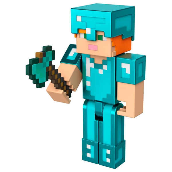 Minecraft 8cm Figure Alex In Diamond Armour Smyths Toys Uk 6874