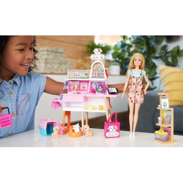Barbie Doll and Pet Boutique Playset with Pets and Accessories Smyths