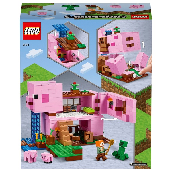 Lego Minecraft The Pig House Animals Set With Alex Figure Smyths Toys Uk
