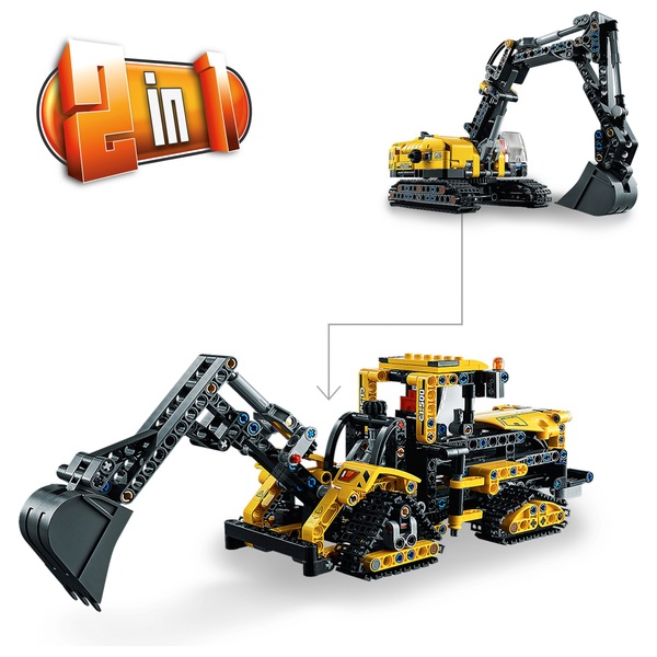 LEGO 42121 Technic Heavy-Duty Excavator 2 in 1 Building Set | Smyths ...