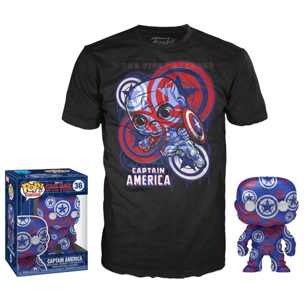 POP! Tees Marvel Patriotic Age - Captain America POP (Tee: Adult Size 