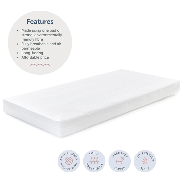 Baby Elegance BreatheDry Fibre Cot Bed Mattress 140x70cm Smyths Toys UK