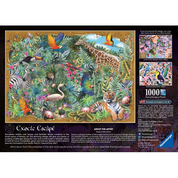 Ravensburger Exotic Escape, Beyond the Wild 1000 Piece Jigsaw Puzzle