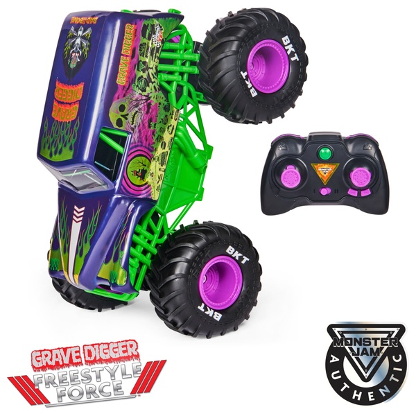 Monster Jam Official 115 Remote Control Grave Digger Freestyle Force